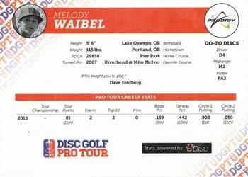 2016 Disc Golf Pro Tour #NNO Melody Waibel Back
